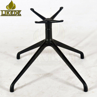 Base de chaise longue et ottoman en alliage d'aluminium noir avec revêtement poudré, design à 4 griffes inclinables et rotation à 360 degrés