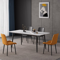 Table de salle à manger de cuisine Modern Furniture Table de salle à manger de luxe en marbre métallique pour restaurant