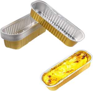 Moldes para Pan Mini de 200 ml/6.8 oz con Tapas, Moldes Rectangulares de Papel de Aluminio Rosa para Hornear, Reciclables - Product Image 1