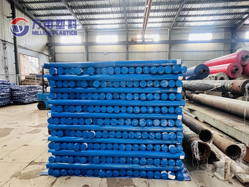 Rouleau de bâche bleue double épaisseur