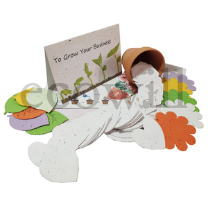 Ecowill 100% Handmade Botanical <strong>Plantable</strong> Wildflower Custom Seed <strong>Paper</strong> Thank You Card - Product Image 2