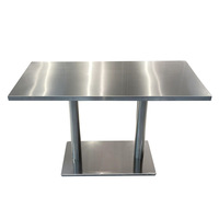 Table de salle à manger rectangulaire en acier inoxydable, style minimaliste, populaire sur internet, démontable et assemblable, pour cafés et salons de thé