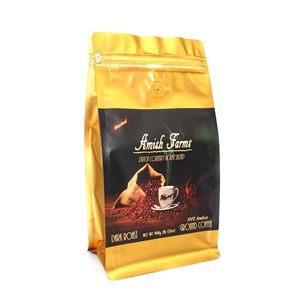 Gratis Sampel 12 Oz Tas Kopi Kotak Tas Bawah untuk Kopi Bawah Datar Berdiri Kantong dengan Ziplock Demagassing Valve - Product Image 5