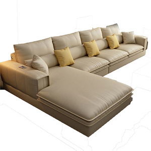 أطقم أثاث غرفة المعيشة بتصميم بسيط، أريكة زاوية مخملية على شكل حرف L للاستخدام الفندقي - Product Image 5