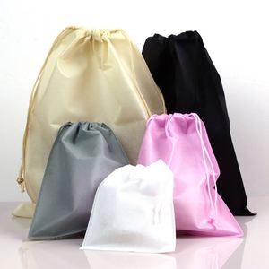 Sac à cordon réutilisable et écologique en non-tissé pour le rangement alimentaire en voyage et l'organisation des chaussures - Product Image 1