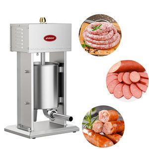 Machine industrielle verticale manuelle en acier inoxydable à 4 tubes pour le remplissage de saucisses avec dispositif de mise en <span class=keywords><strong>saucisse</strong></span> pour viande de porc et de bœuf - Product Image 1