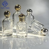 Flacon de parfum en verre transparent gaufré de 100 ml avec bouchon en métal décoratif, atomiseur de luxe vide, logo personnalisé