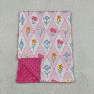 RTS Newborn Garden Flower Pattern Minky Dot Fabric Baby <b>Sleeping</b> Soft Wholesale Boutique Cute Kids Bedding New Styles <b>Blanket</b> - Product Image 3
