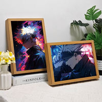 Lightbox jeu cadre photo japonais Anime cadre en bois cadre de lumière Laser rvb lumière peinture 3D papier lampe