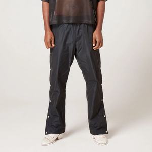 Pantalon large pour homme en nylon avec logo personnalisé et boutons latéraux – Vente en gros - Product Image 3