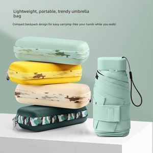 Mini Paraguas Plegable de 6 Secciones, Compacto, del Tamaño de una Tarjeta, Doble Uso para Lluvia y Sol, Protección UV - Product Image 3