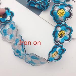 Pita Renda Payet Bordir Afrika Pita Trim Bunga Besi Pada Kain Pakaian Diy 16 Warna Stok Tersedia - Product Image 6