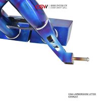 Pot d'échappement en titane bleu brûlé, avec sonorisation de course, usiné par scan 3D et moule CNC, pour Lamborghini Aventador LP700 6.5L