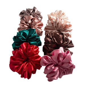 Scrunchies Satin Large <b>Hair</b> Tie <b>Red</b> Dark Green Daily Use Elastic <b>Band</b> Women's <b>Hair</b> Styling Accessories - Product Image 5