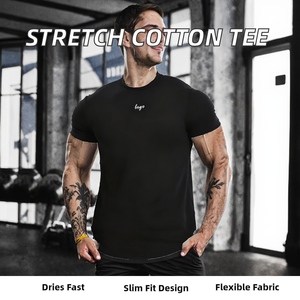 High Quality <b>Slim</b> <b>Fit</b> Solid Stretch Short Sleeve <b>Men's</b> T-<b>shirts</b> Spandex/Nylon Gym Compression <b>Shirts</b> Custom - Product Image 2