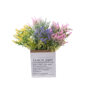 Bouquet de fleurs artificielles en lavande CallaFloral, fleurs en plastique rose et violet, décoration murale pour la maison, style INS - Product Image 5