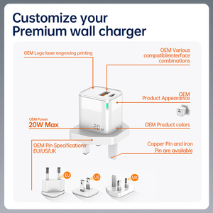 One Stop Service PD 20W <strong>USB</strong> Charger US Charge <strong>Plug</strong> with <strong>USB</strong> <strong>C</strong> Cable Fast <strong>Charging</strong> Mobile Phone Charger PD 3.0 Function - Product Image 2
