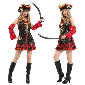 Costume de Pirate Femme Adulte pour Halloween Sexy <span class=keywords><strong>Film</strong></span> et TV Jeu de Rôle Vêtements avec Robes Pantalon Chapeau Écharpe Imprimé Techniques - Product Image 3