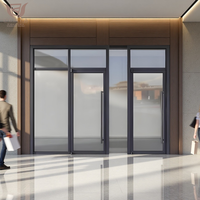 Porte tournante commerciale DEMEA | Conception certifiée de charge de vent pour les halls de bureau de grande hauteur Verre en aluminium de taille personnalisée étanche