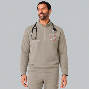 Sweat-shirt personnalisé anti-rétrécissement à quart de zip pour infirmière de soins néonatals, pull pour professionnel de la santé néonatale avec motif pieds de bébé, hiver/automne/printemps/été - Product Image 6