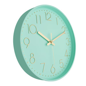 Horloge murale moderne 12 "30 cm avec <span class=keywords><strong>cadran</strong></span> noir <span class=keywords><strong>numérique</strong></span> 3D rond et montre murale décorative en or rose - Product Image 3