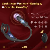 Masseur de prostate vibrant avec anneau pénien vibrant, stimulateur de fessiers, vibrateur anal masculin, plug anal portable pour hommes