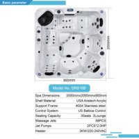 Bañera de hidromasaje Sunrans para exteriores para vacaciones de lujo en casa Plug And Play hidroterapia Jet moderno Spa acrílico Whirlpool masaje bañera de hidromasaje
