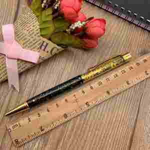 Foil Metal Ball <b>Pen</b> with Gold Brand Printing Black Metal <b>Ballpoint</b> <b>Pen</b> with Gold - Product Image 3