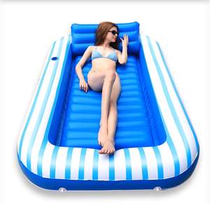Chaises longues d'été avec oreillers Grande baignoire gonflable amovible <span class=keywords><strong>Bain</strong></span> de <span class=keywords><strong>soleil</strong></span> Piscine de bronzage flottante - Product Image 1