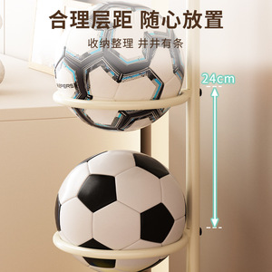 Estante de Almacenamiento de Pelotas de 3 Niveles, Tipo Redondo, Material PP Blanco, para Niños, Organizador de Juguetes y Equipo Deportivo de Interior - Product Image 4