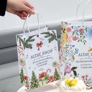 Sac d'emballage pour miel en papier kraft biodégradable et recyclable, personnalisé, avec poignées torsadées et impression offset - Product Image 3