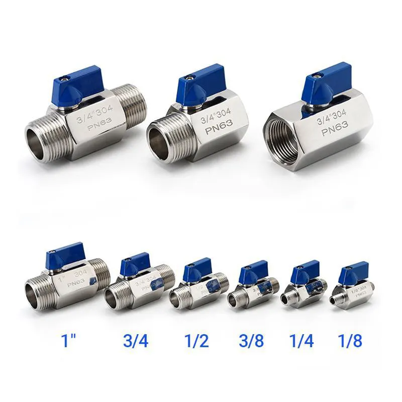 1/4 Inch Roestvrijstalen Mini-Kogelklep Npt Mannelijk En Mannelijk Draad