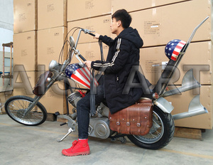 Motocicleta <span class=keywords><strong>Harley</strong></span> Xiaoyao Knight hecha a mano 1969, modelo a escala 1:1, diseño <span class=keywords><strong>de</strong></span> Metal pintado para cafetería arquitectónica, restaurante - Product Image 3