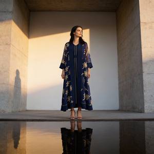 Luxury Embroidery Polyester Maxi Abaya for Muslim Women Custom Elegant Party <b>Dress</b> Wholesale - Product Image 3