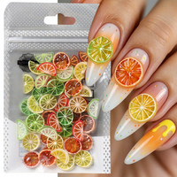 30 stuks/zak Nieuwe Aanwinst Nageldecoratie Zomer IJs-Transparant Frisse Citroenschijfjes Fruit Hars Gemengde Verpakking Decoraties