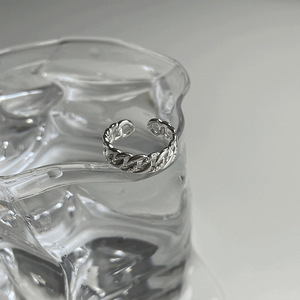 S925 Sterling Silver Chain Twisted <b>Open</b> <b>Ring</b> For Women Everyday Wear Fine Jewelry - Product Image 1