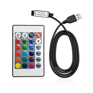 5V 24キーIR Mini USBコントローラTVバックライトledストリップUSB LED Light Controller
