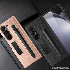 ขาตั้งแบบซ่อนของ Huanmin รุ่นใหม่ ออกแบบมาสำหรับ Samsung Z Flip 6 มาพร้อมที่เก็บปากกาที่สะดวกสบาย และมีลวดลายลายลิ้นจี่ - Product Image 3