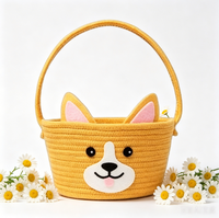 Panier de rangement multifonctionnel en coton tressé motif ours mignon, écologique, moderne et simple, idéal pour le salon ou comme panier cadeau