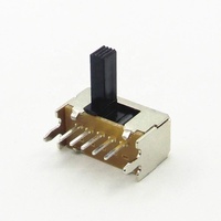 Interrupteurs à glissière KD SK22H02 DPDT 14.7x7.0mm à angle droit, poussée horizontale, plaqué argent, 10 000 cycles, 50V CC 0.3A pour applications médicales