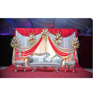 Luxueux mariage scène amour canapé ensemble Durban nouvellement conçu en bois sculpté ensemble de meubles mariage Style français canapé avec chaises - Product Image 1