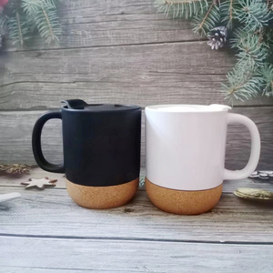 TX10047 grande capacità di sughero fondo in ceramica tazza con coperchio isolato Design moderno tazza di caffè per la prima colazione <span class=keywords><strong>latte</strong></span> per i regali - Product Image 4