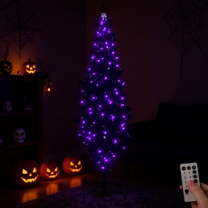 Sapin de Noël artificiel violet pré-éclairé de 1,80 m avec décorations citrouille et crâne, 250 lumières, base autoportante, pour intérieur - Product Image 2