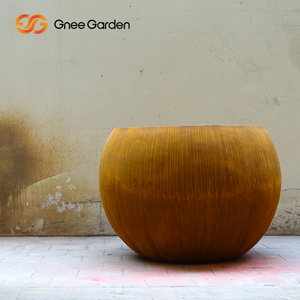 Corrosion Rust Prevention Laser Cut Extra Large <b>Square</b> Corten Steel Outdoor Floor Use Plant <b>Pots</b> Customized Color Minimalist - Product Image 4