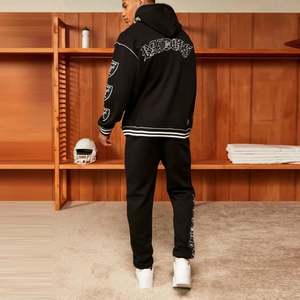 Haute qualité LOGO personnalisé sérigraphie sweats à capuche unisexe 100% coton épaule tombante avec cordon de serrage sweats à capuche pour hommes - Product Image 3