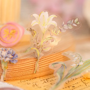 Paquete de 30 Pegatinas de la Serie Flower Prelude, Decoración Floral Artificial Creativa para Fiestas, Pegatinas Autoadhesivas de PET para Scrapbooking - Product Image 3