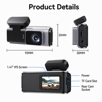 Caméra de tableau de bord 4K UHD à double objectif, enregistreur vidéo numérique caché, WiFi, GPS, vision nocturne, capteur G, enregistrement en boucle, grand angle, dashcam 4K