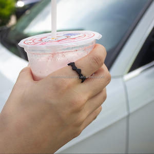 للبيع بالجملة خواتم زفاف نسائية 6 من السيليكون السميك واسعة 2 خواتم وعد على شكل قلب ألوان متعددة مختلفة للمشاركة - Product Image 6