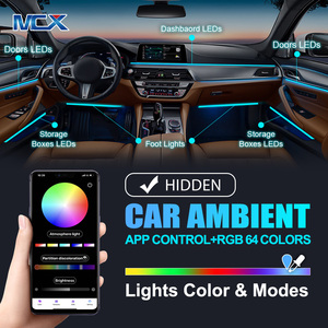 Accessoires d'éclairage de voiture MCX Bande acrylique optique intérieure de voiture RVB 12V Lumière ambiante décorative pour <span class=keywords><strong>Bmw</strong></span> APP Control Ohers - Product Image 1
