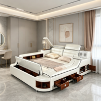 KEHUI leder bettgestell luxus moderne möbel design intelligent nordisch queen size tatami rosa italienisch schwarz echtes leder bett